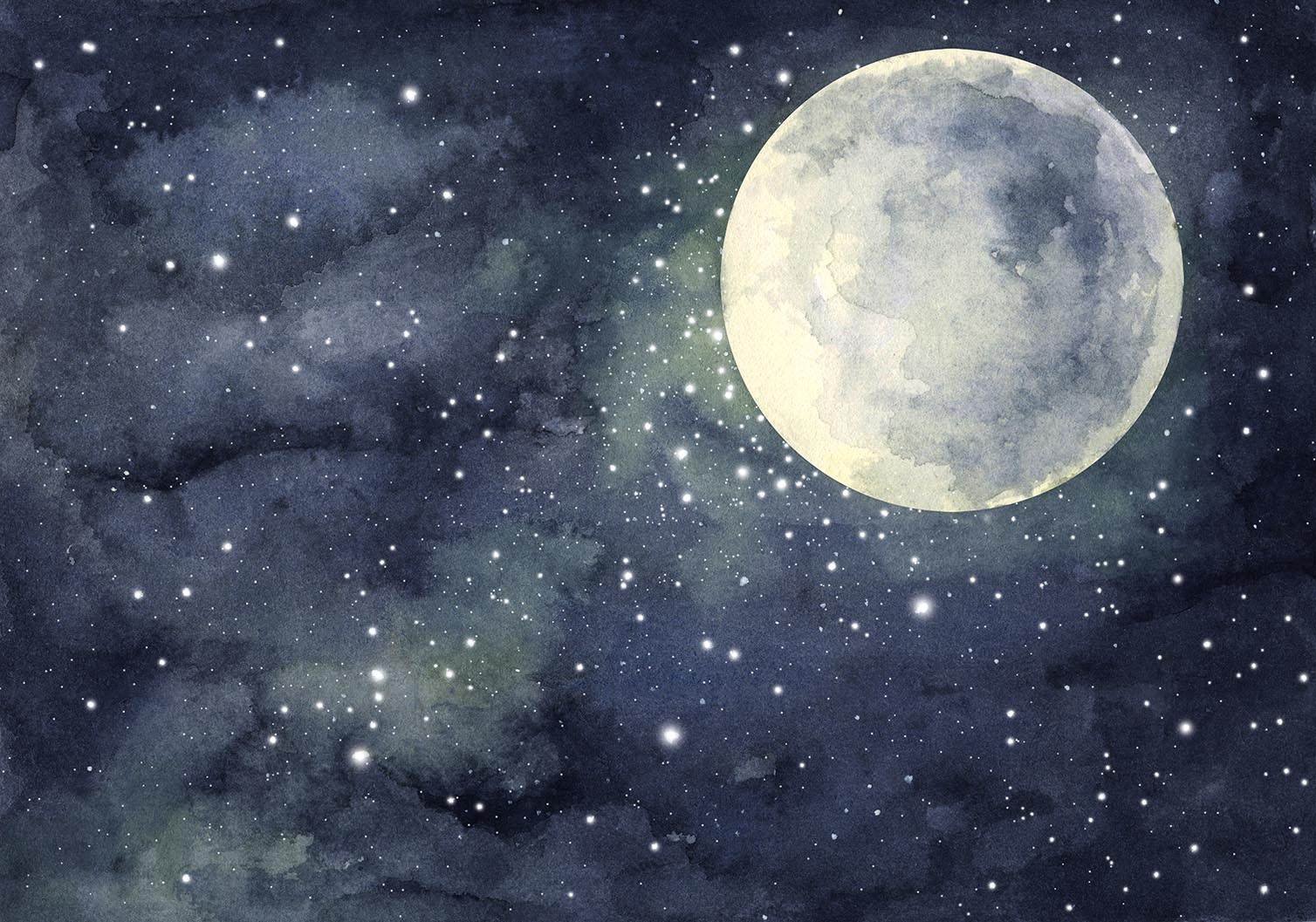 Poster - Månbelyst Natt Himmel