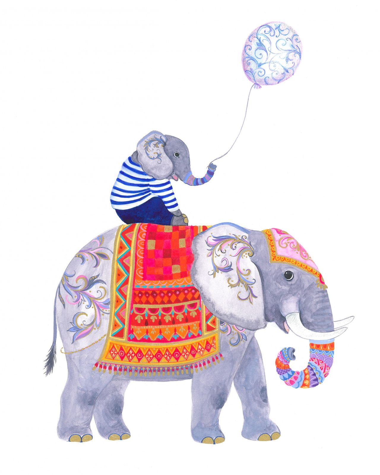 Poster - Elefant med Ballong