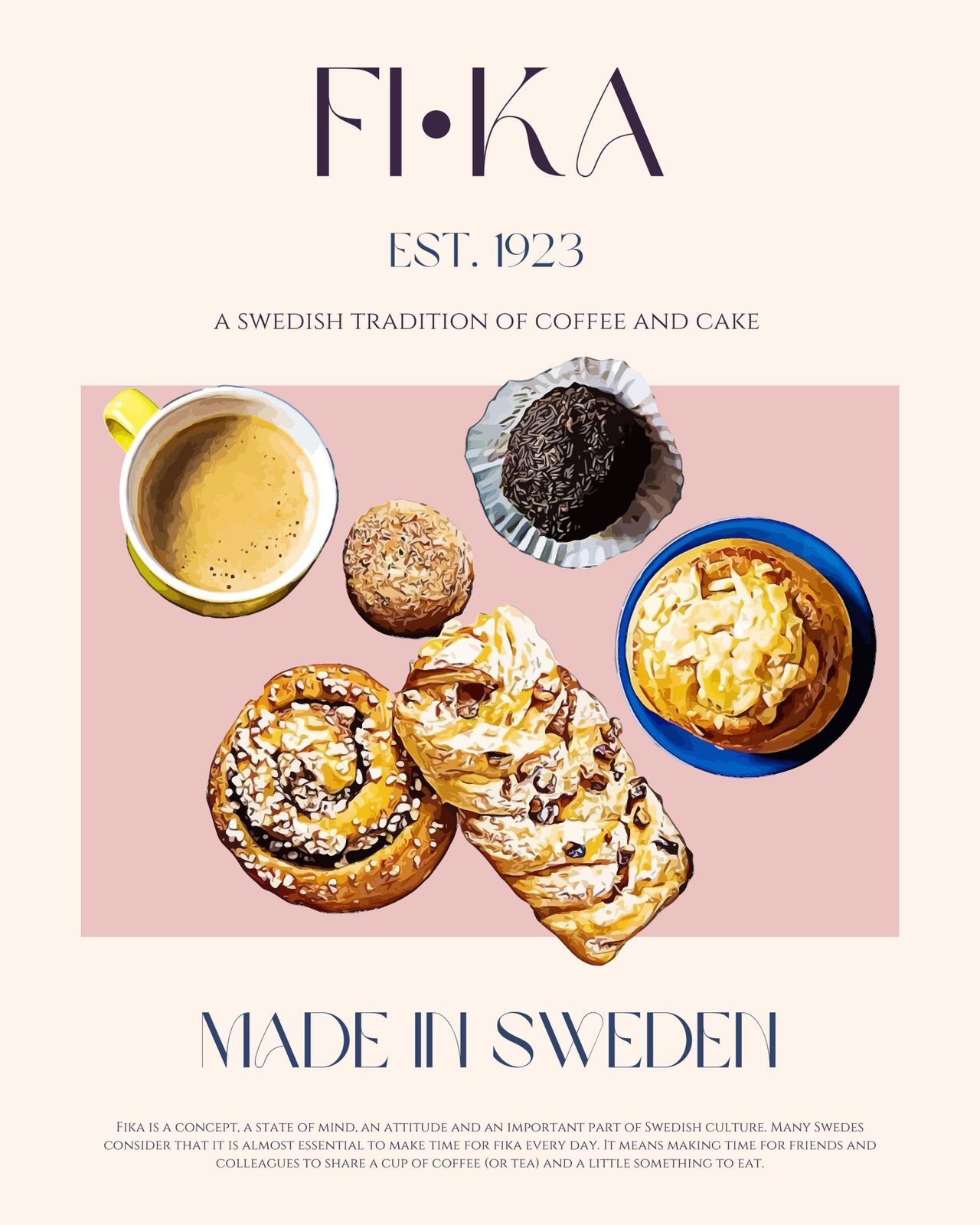 Poster - Svensk Fika Tradition