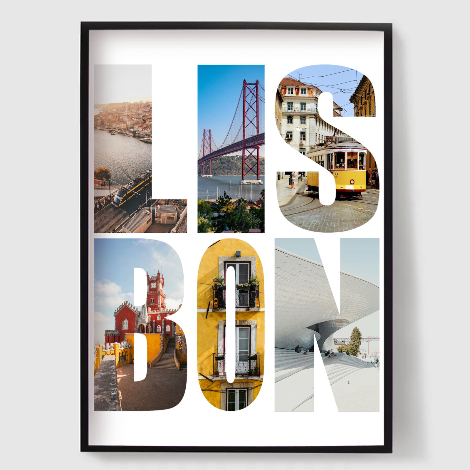 Personlig Poster - Destinationsnamn Fotouppladdning - Lissabon