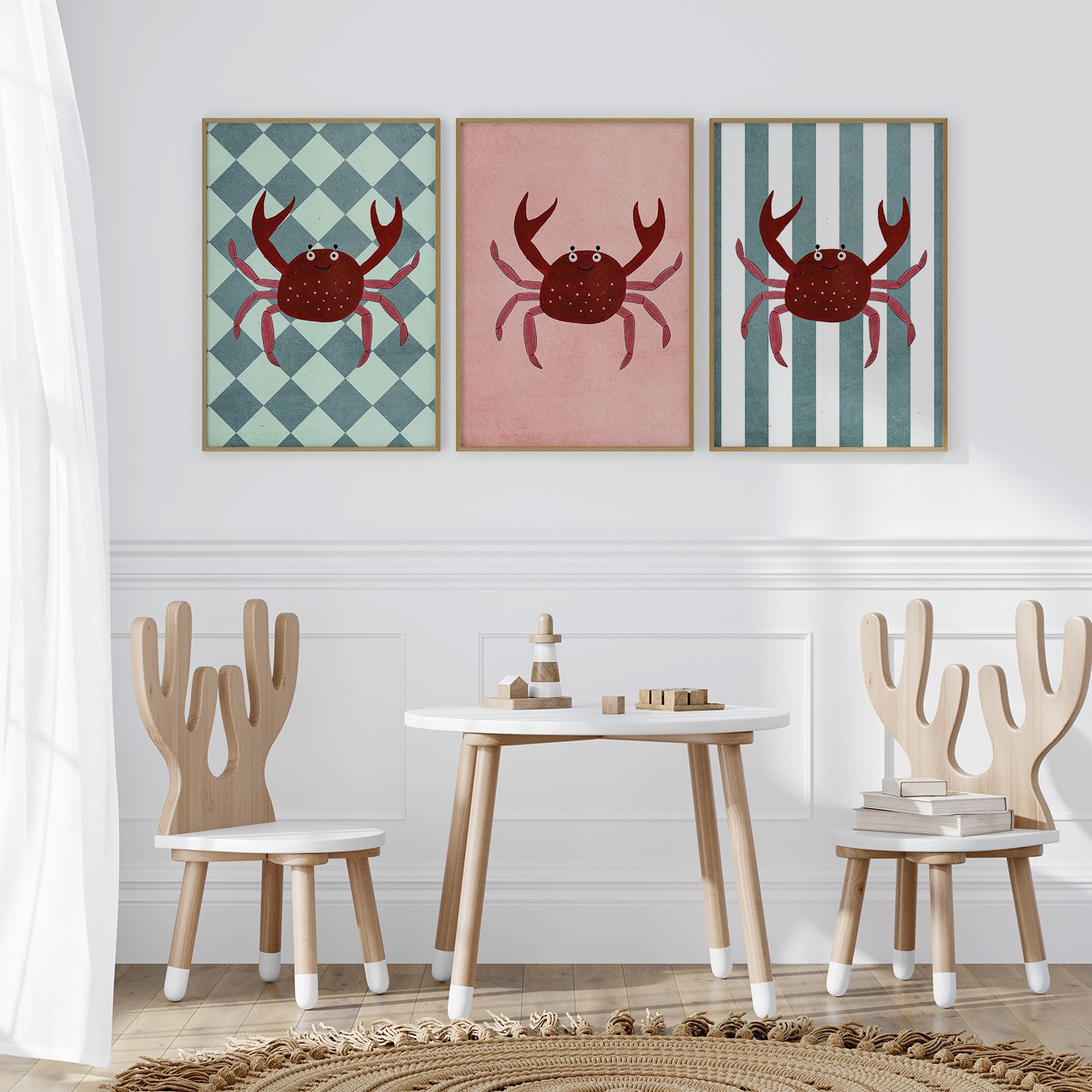Poster - Lekfull Krabba Set av 3