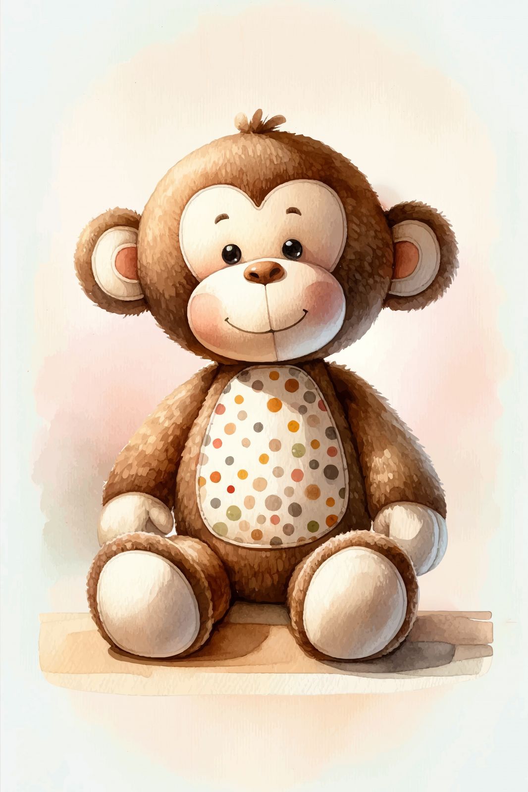 Poster - Söt Apa Illustration