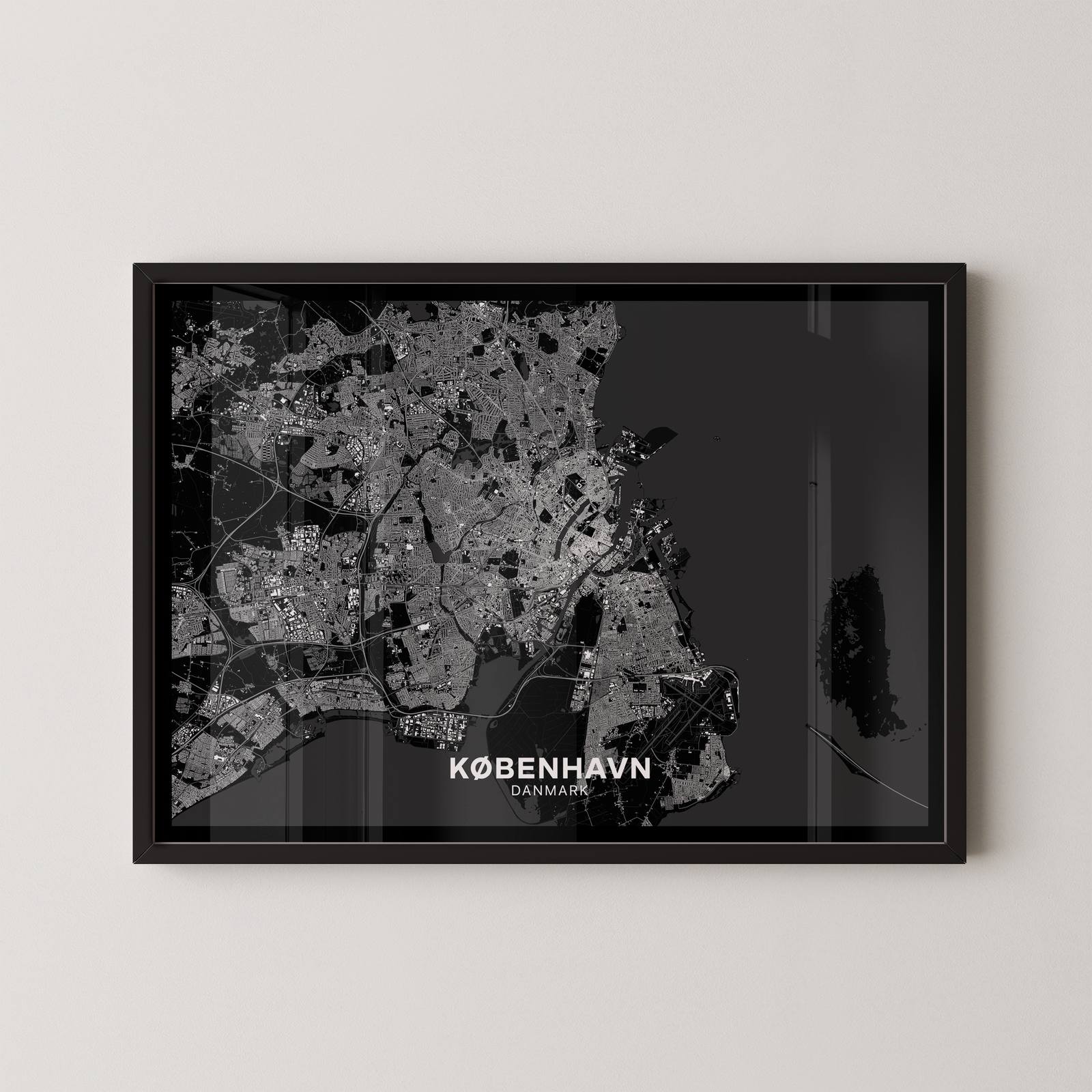 Poster - København Danmark Karta