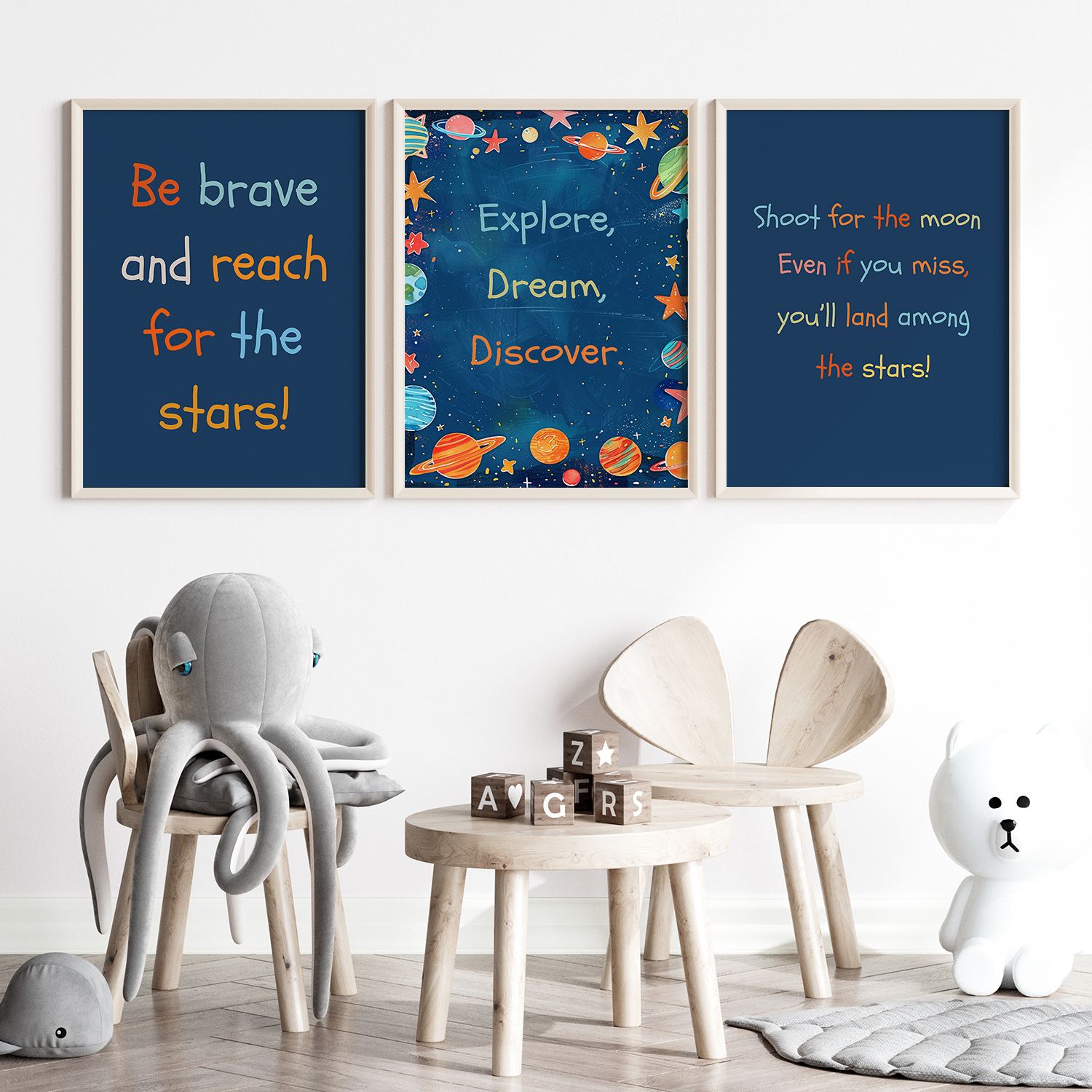 Poster - Utforska, Dröm, Upptäck / Set om 3