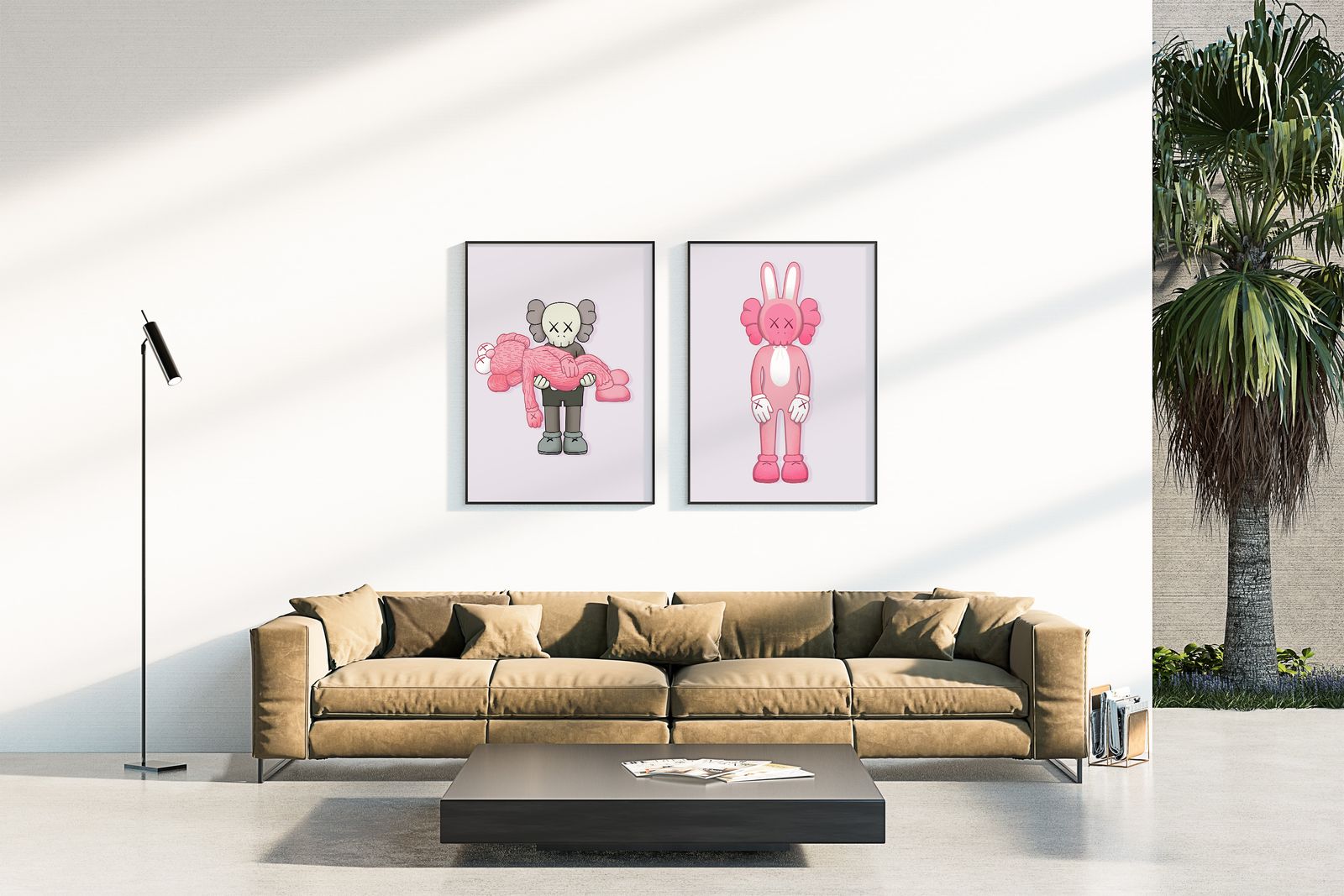 Poster - Rosa Karaktärskonst / Set av 2