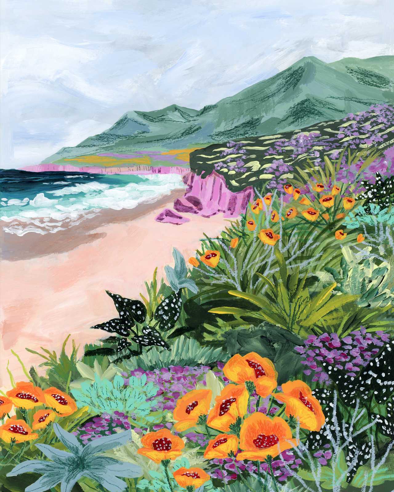 Poster - Blomstrande Strandlandskap