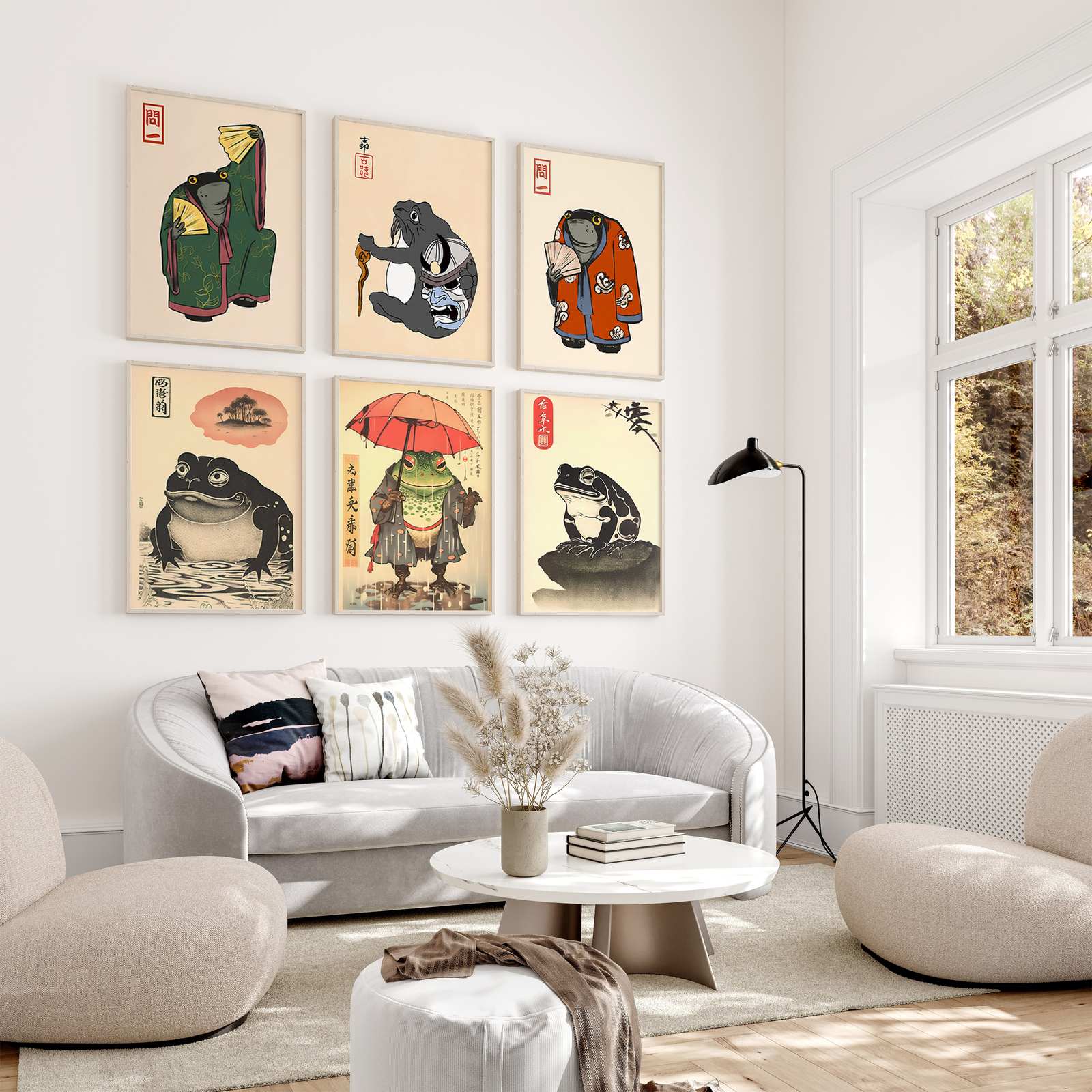 Poster - Groda Konstverk Set av 6