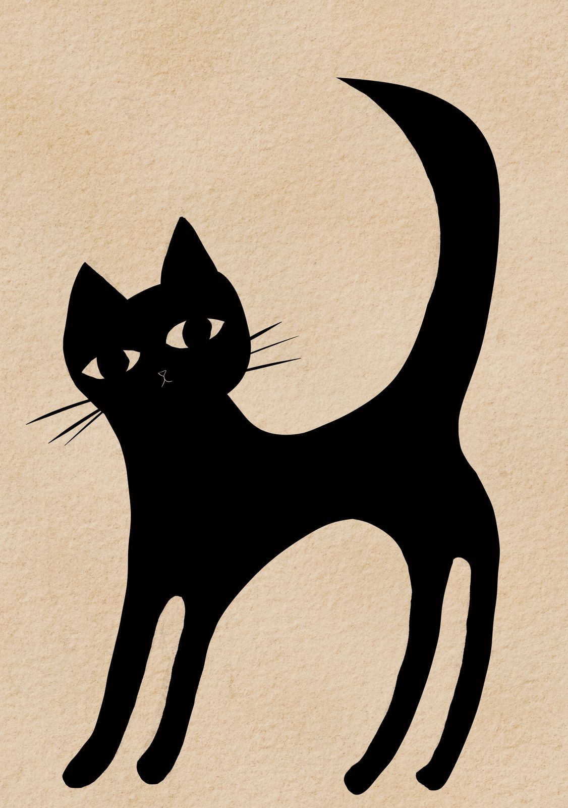 Poster - Svart Kattilustration