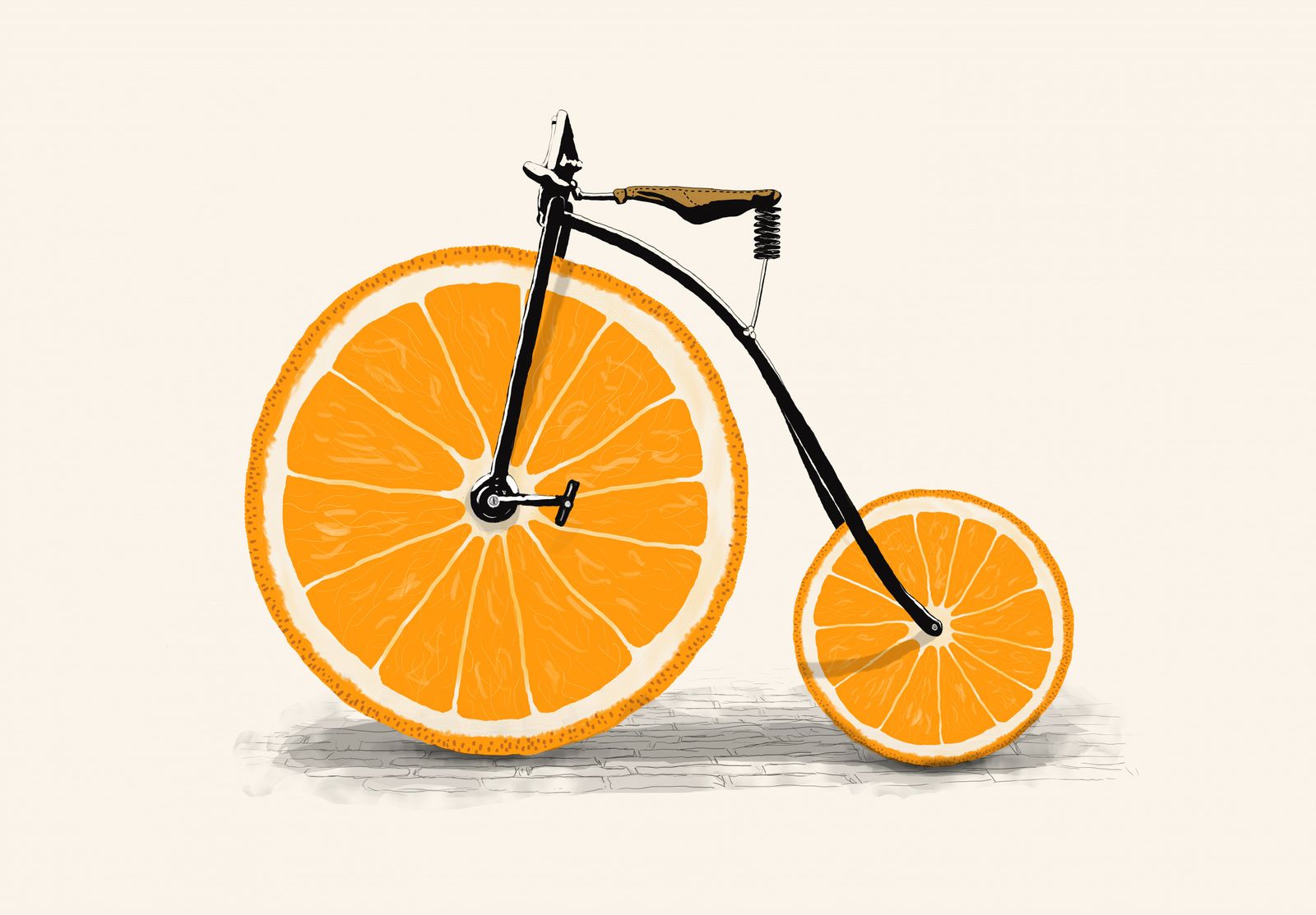 Poster - Orange Cykel