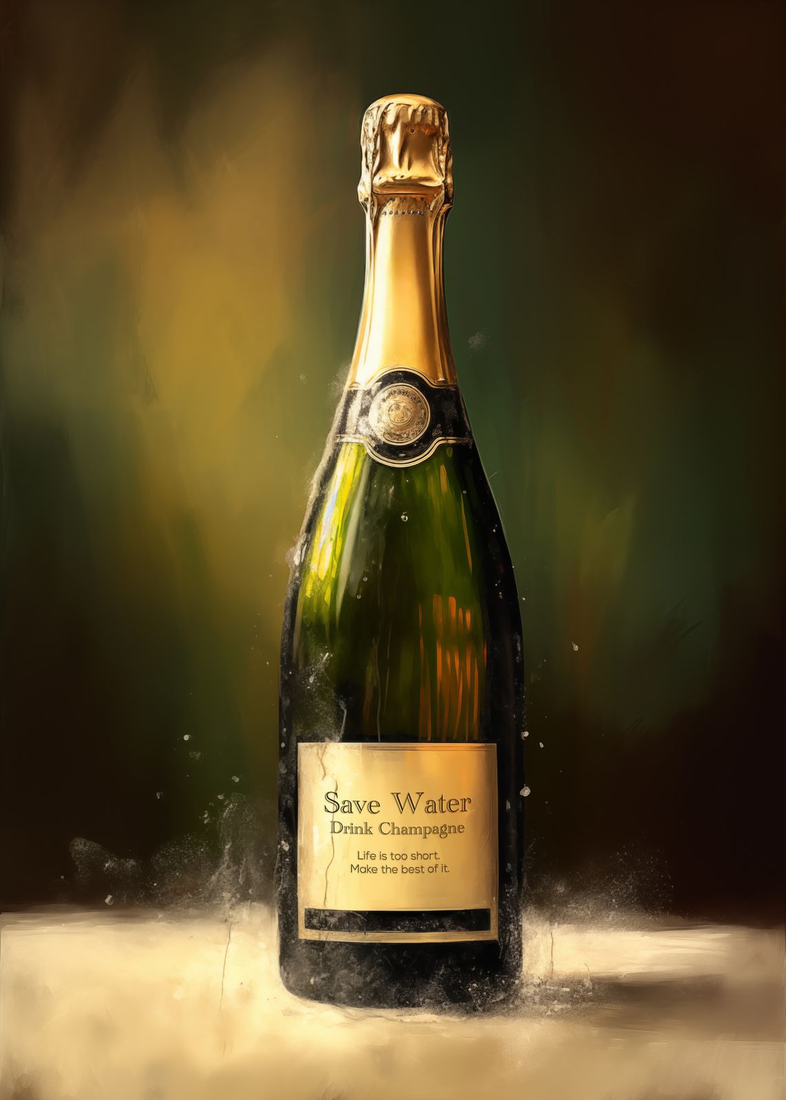 Poster - Champagneflaska