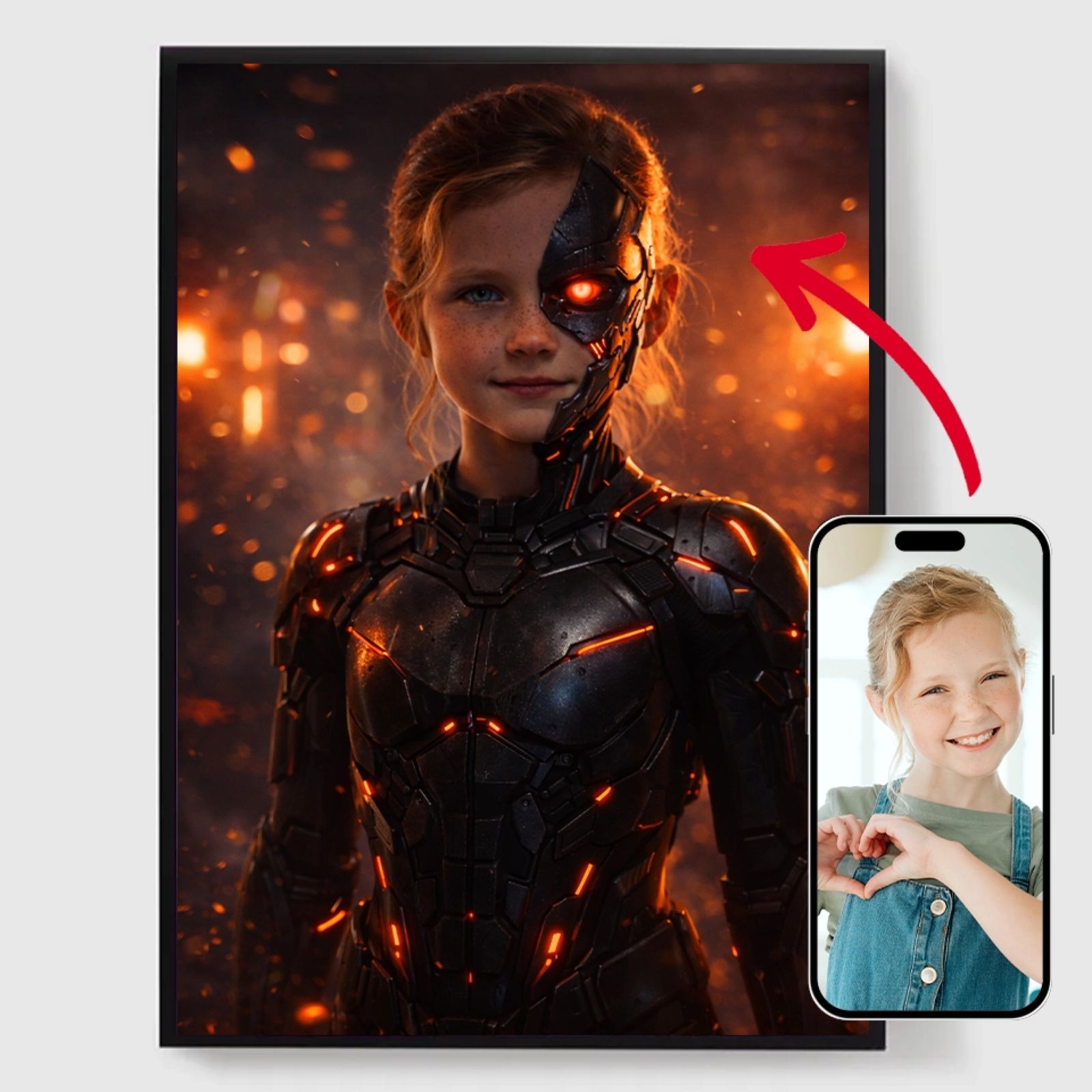 Personlig Poster - Kid Cyborg Superhjälte - AI Poster
