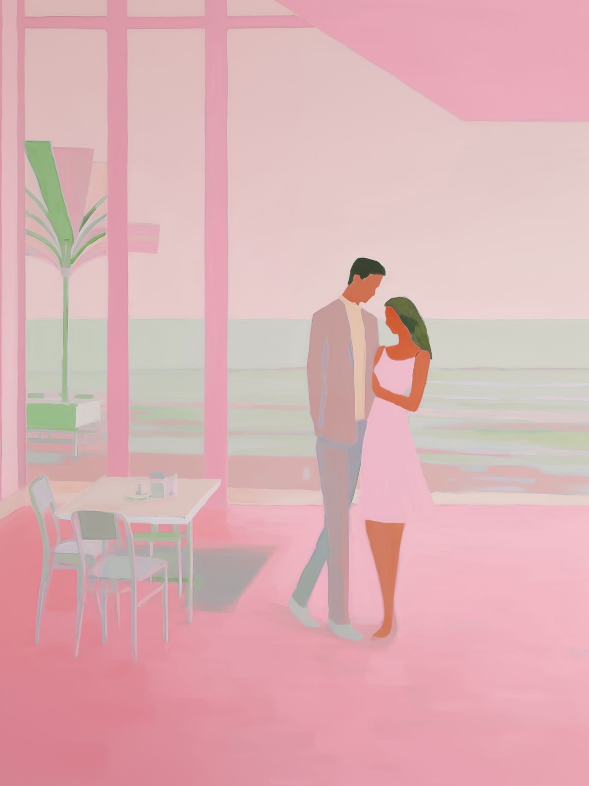 Poster - Romantisk Strandscen