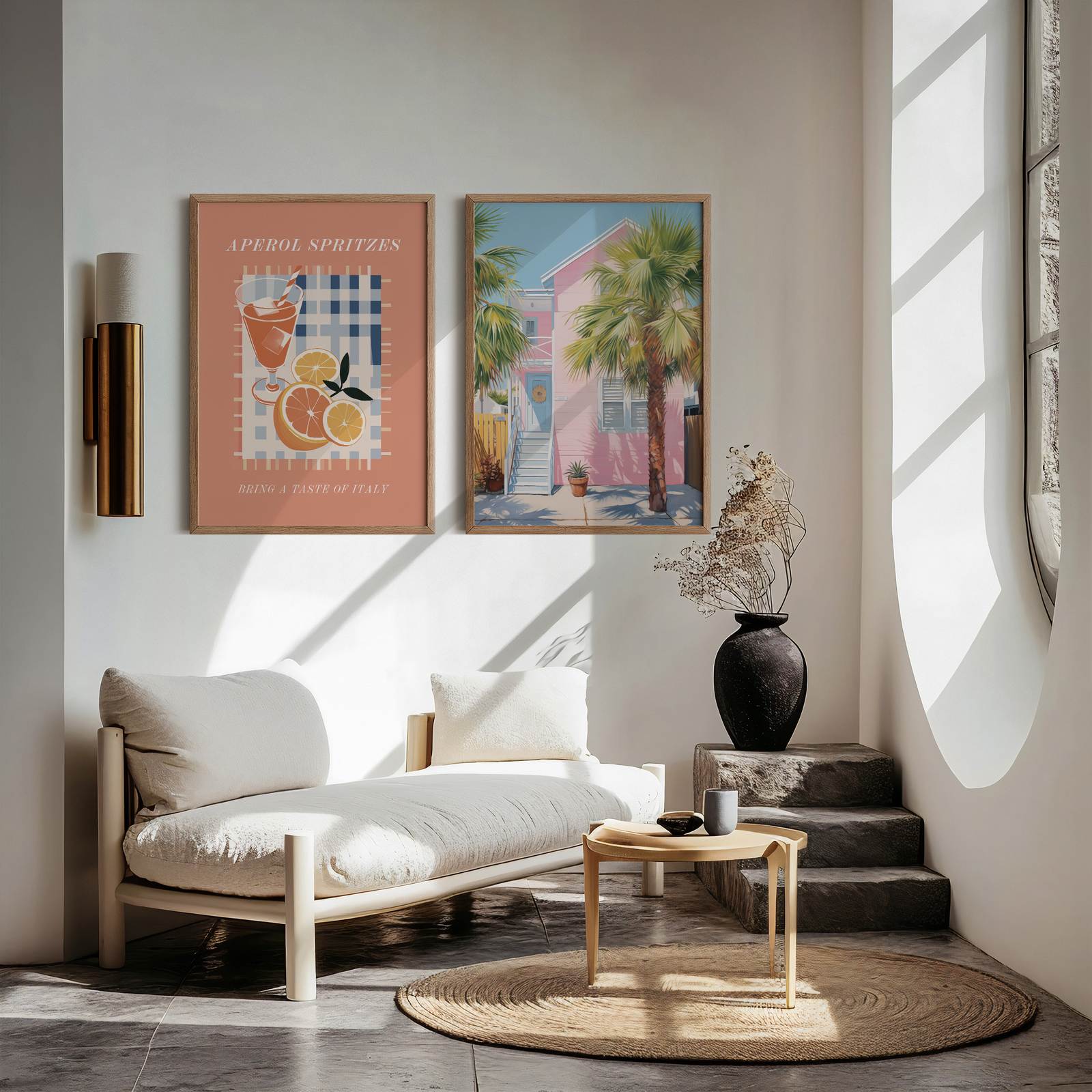 Poster - Rosa Hus och Aperol Duo / Set om 2