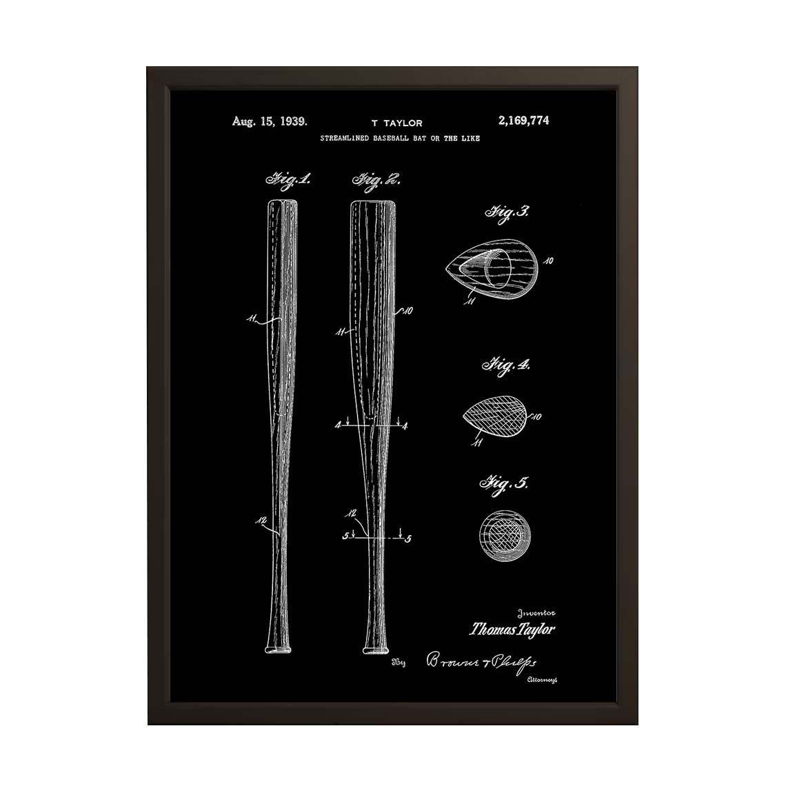 Patentritningsaffisch - Baseballträt Design
