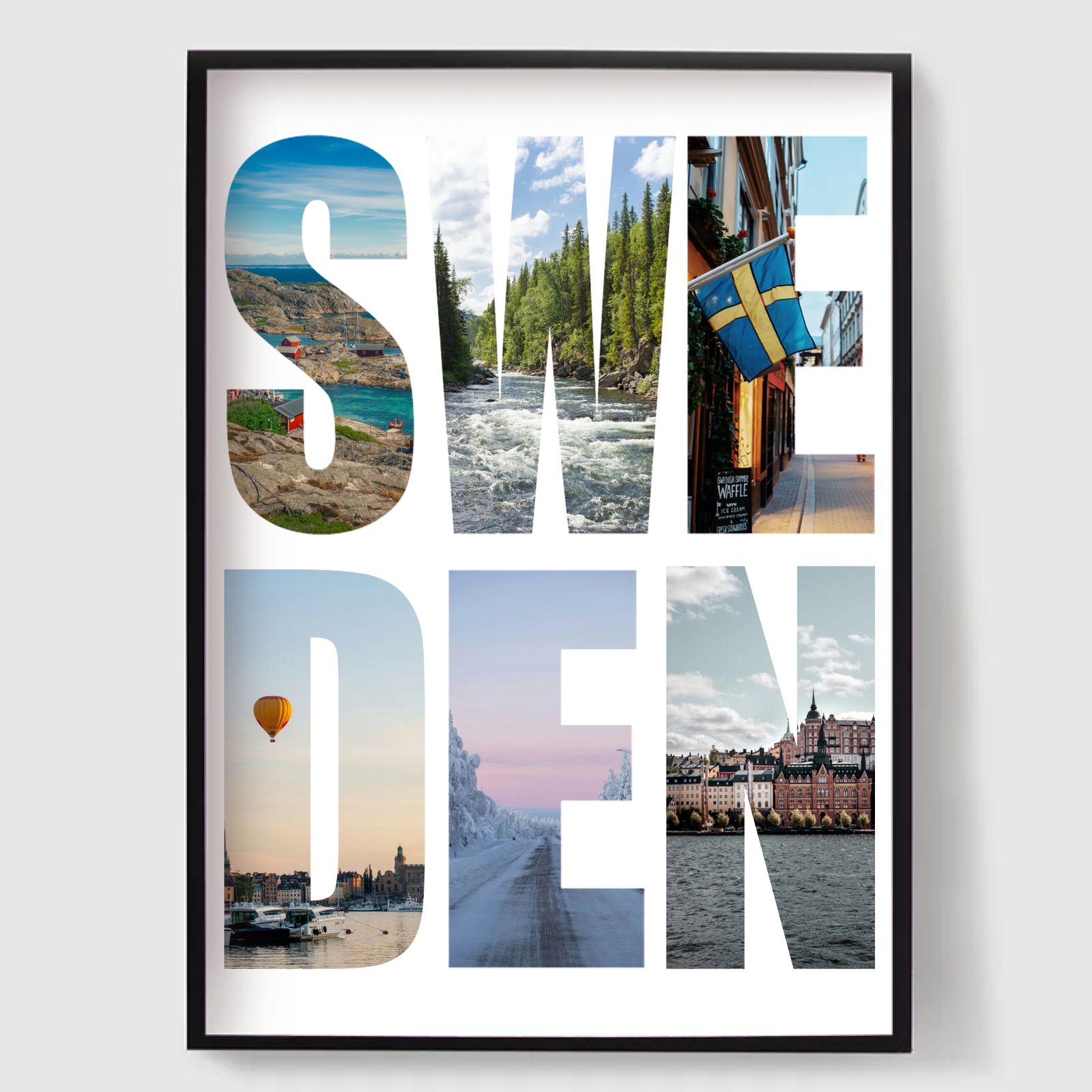 Personlig Poster - Destinationsnamn Fotouppladdning - Sverige