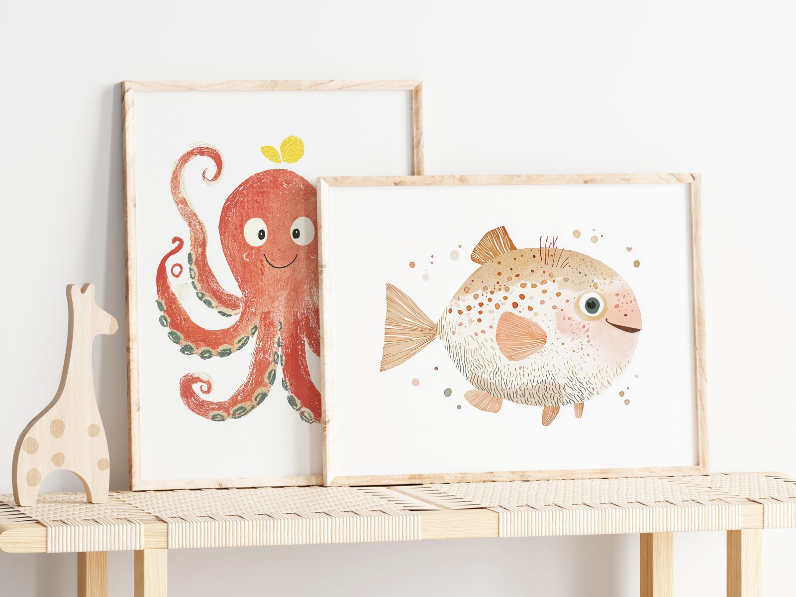 Poster - Söta Havsdjur / Set of 2