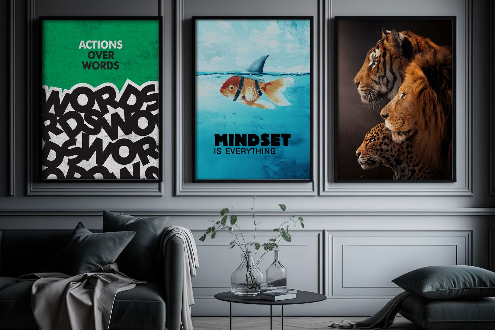 Poster - Handlingar och Mindset Inspiration / Set om 3