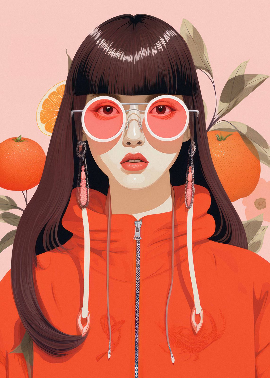 Affisch - Modern Orange Portrait