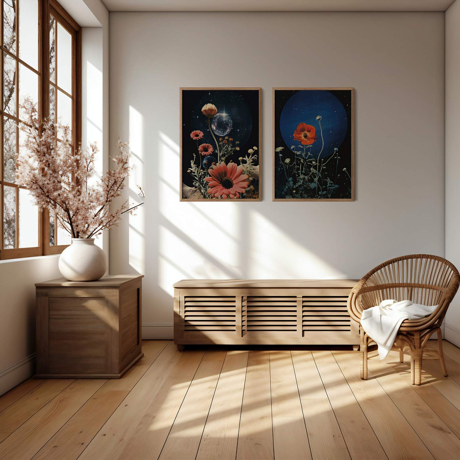 Poster - Kosmisk Blomma Set om 2