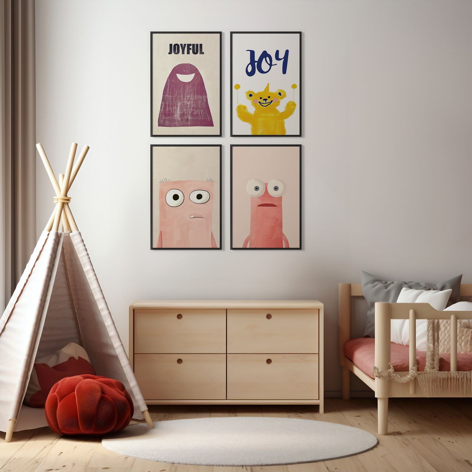 Poster - Glada Varelser / Set av 4