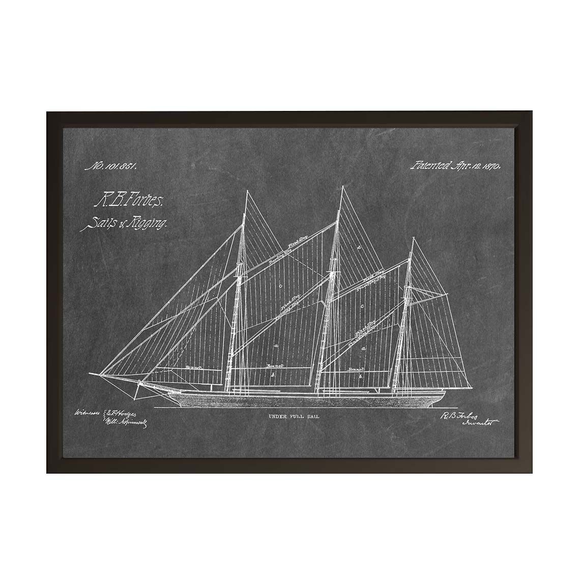 Patent Ritning Poster - Skeppsdesign
