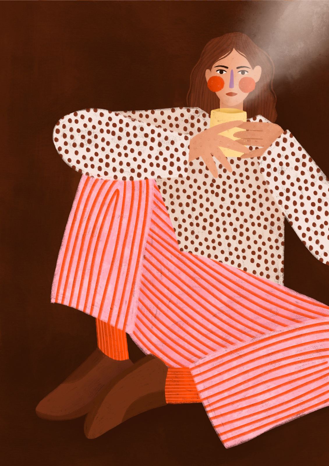 Poster - Kvinna med kaffe