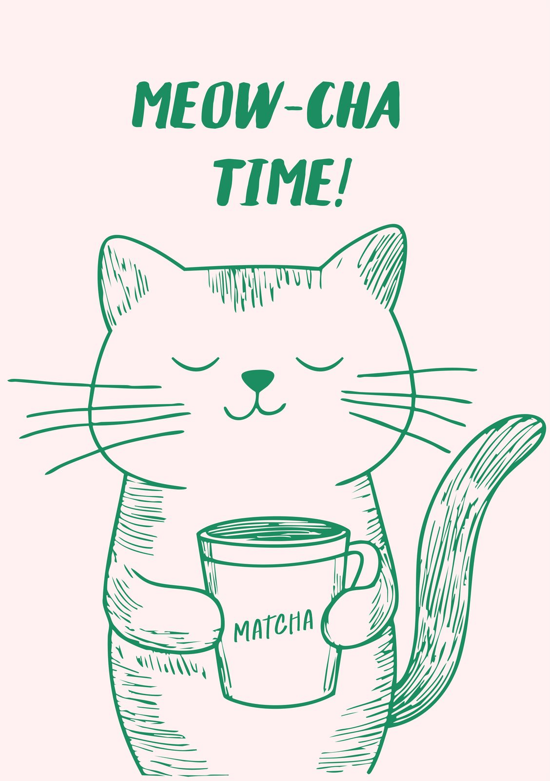 Affisch - Meow-Cha Time