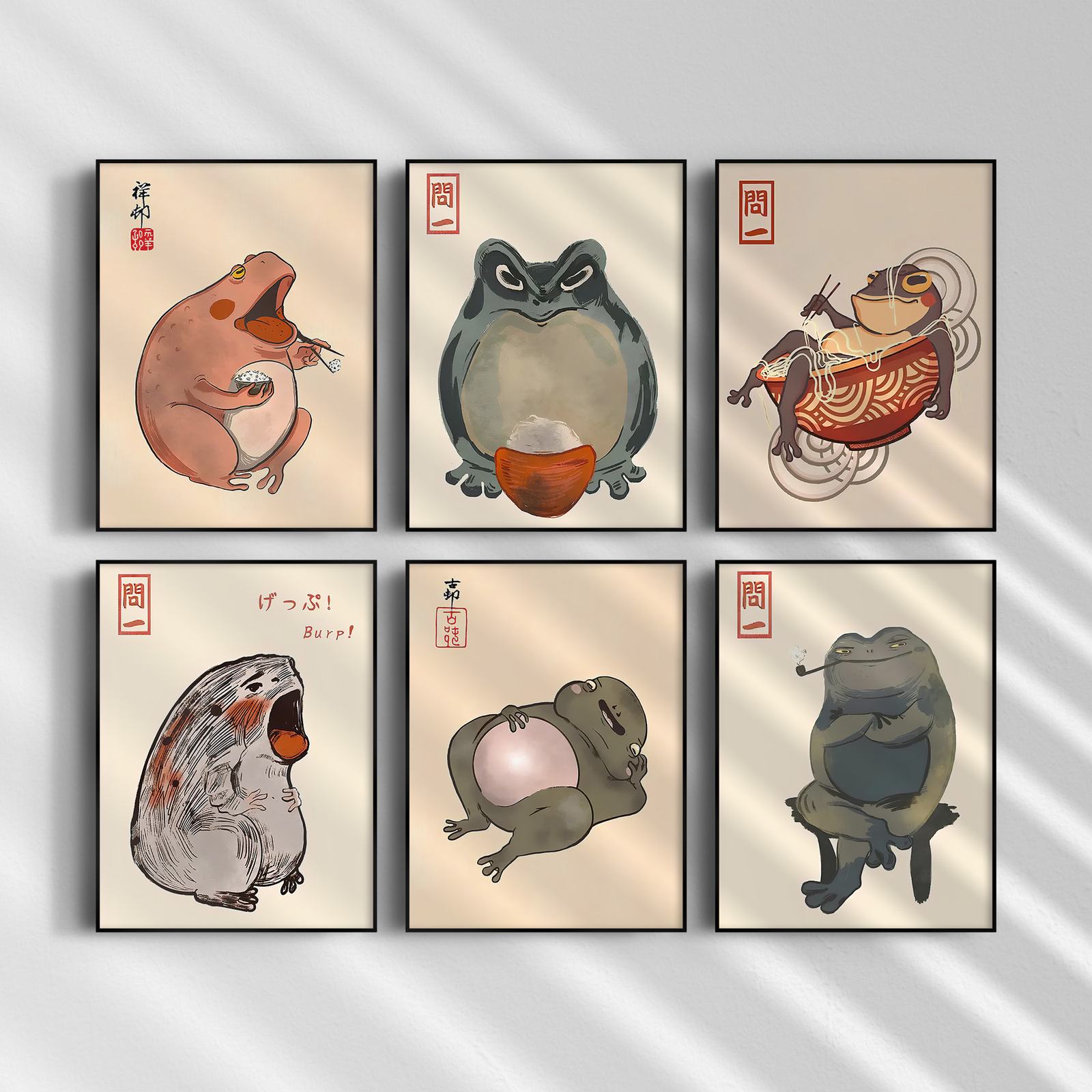 Poster - Grodillustrationer / Set av 6