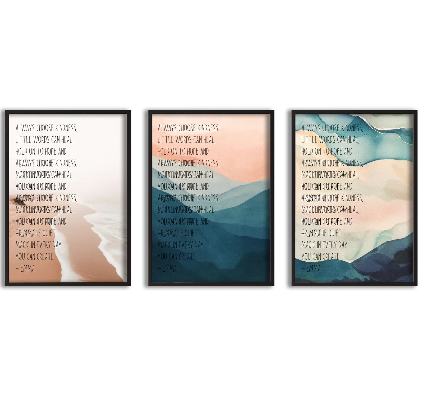 Personliga Posters - Anpassade Citat - Set om 3