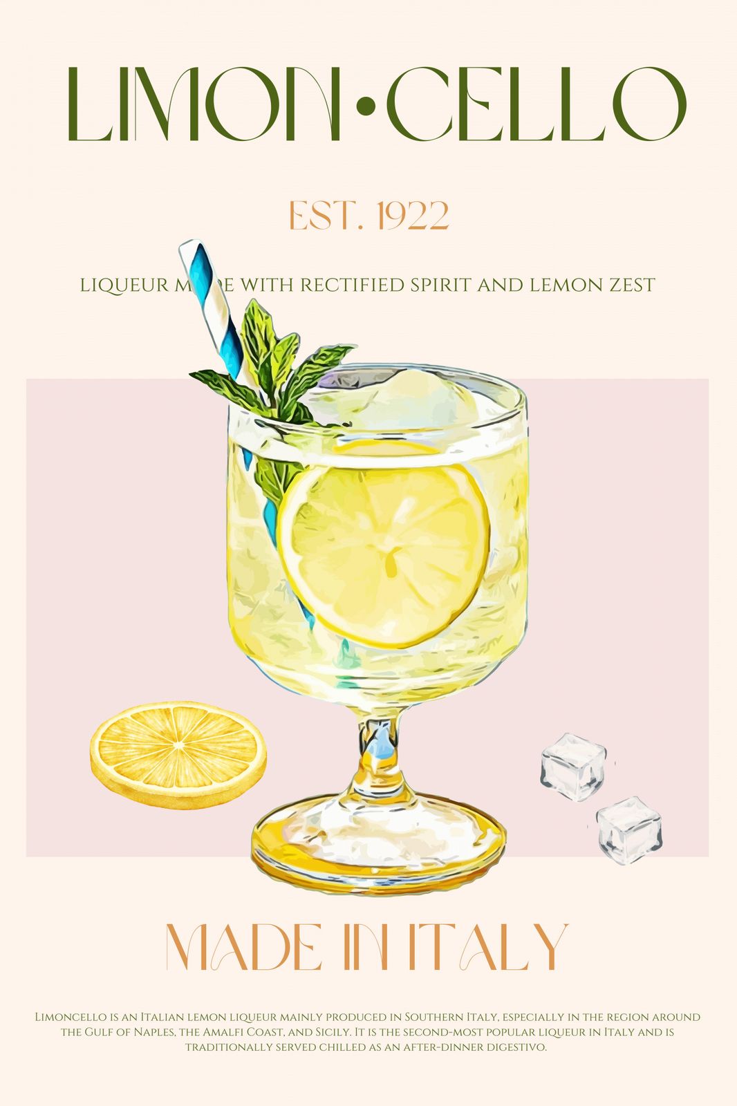 Poster - Limoncello-dryck