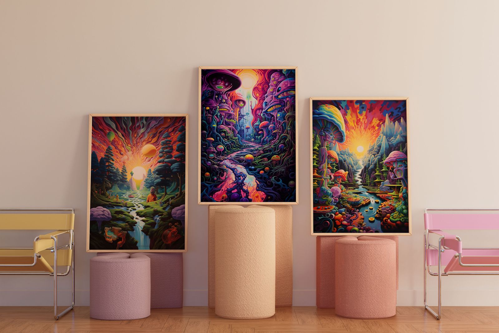 Poster - Surrealistiskt Landskap / Set med 3
