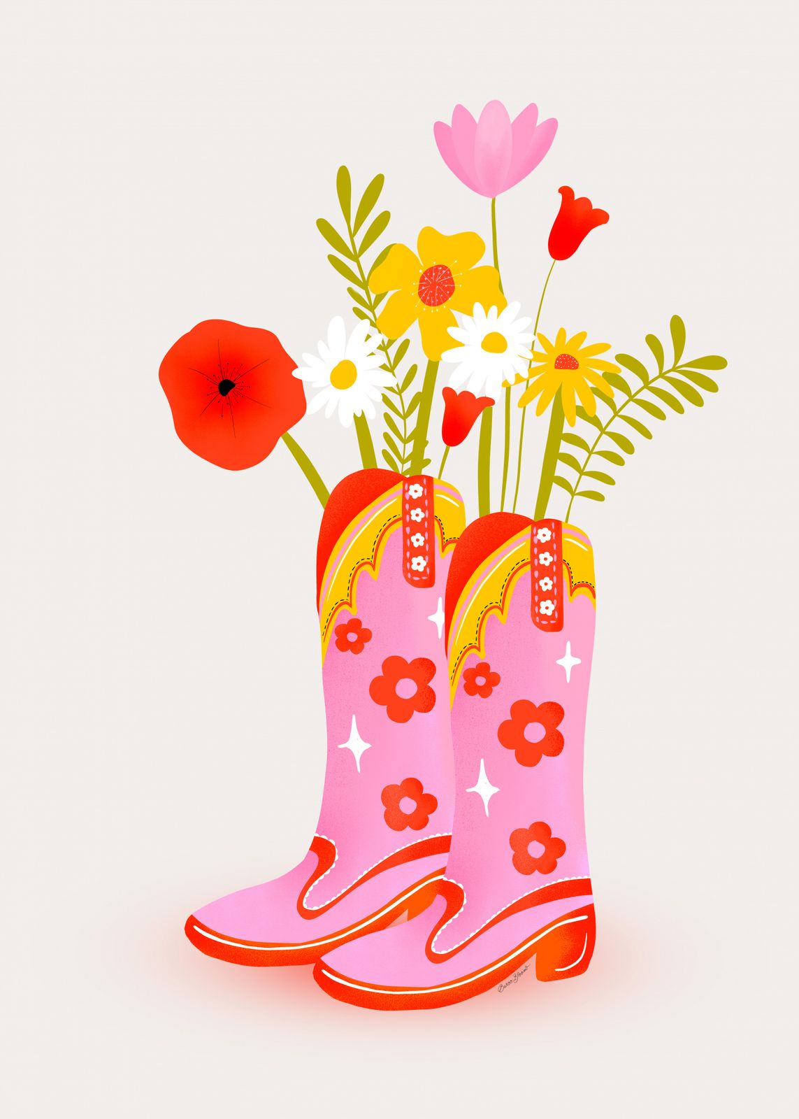 Poster - Blomsterstövlar