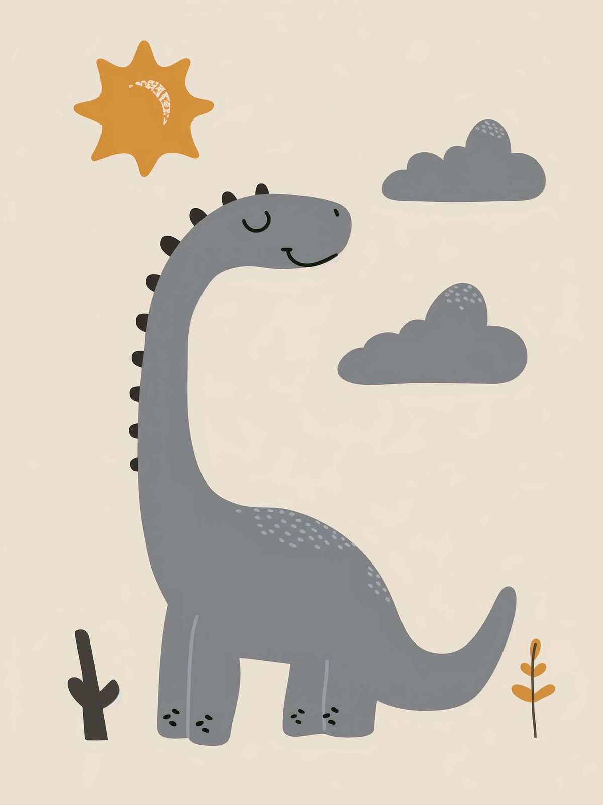Poster - Dinosaurie och Sol