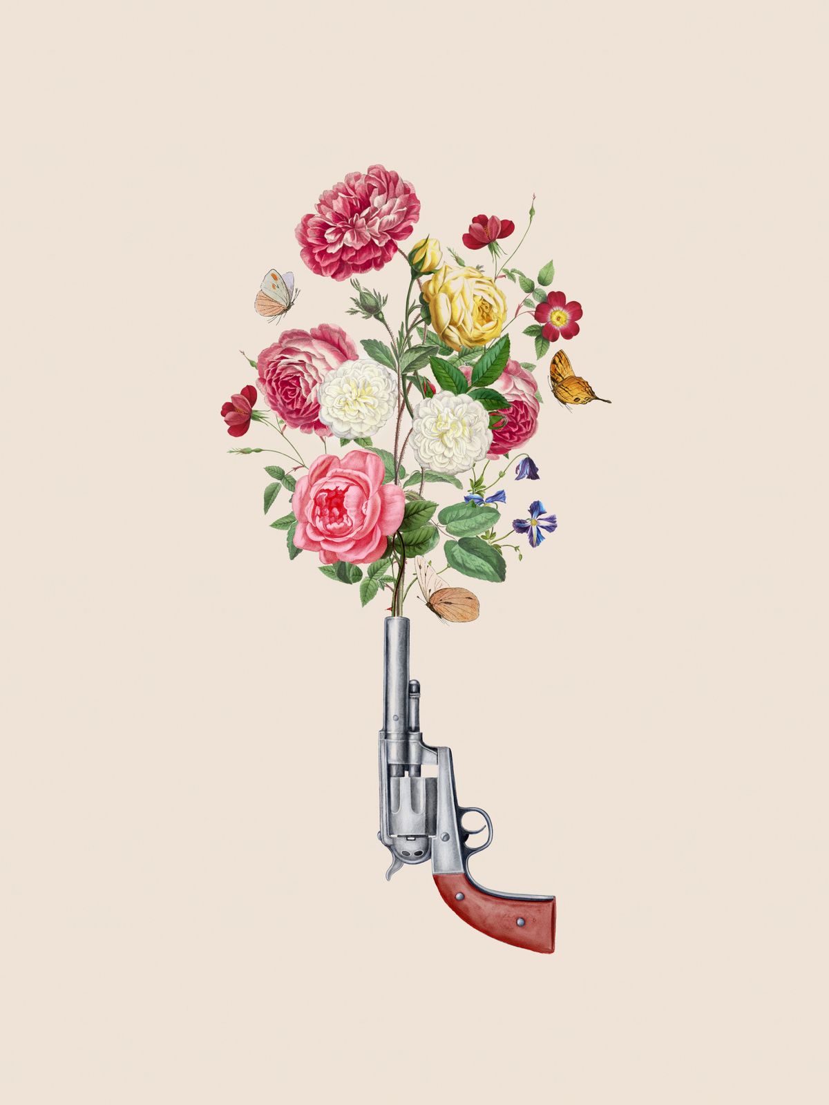 Affisch - Pistol och Rosor