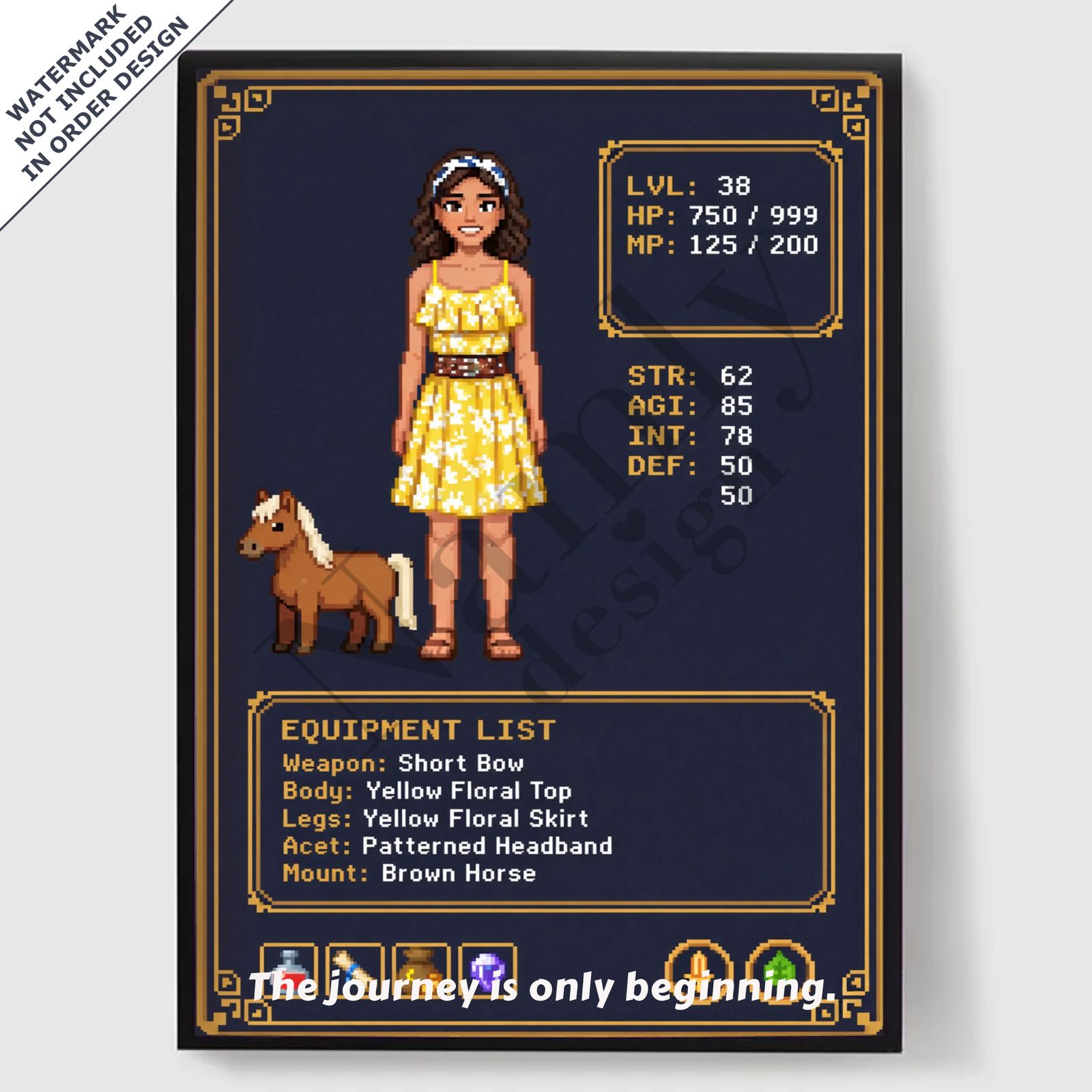 Personalised Poster - Pixel RPG Character - AI Poster