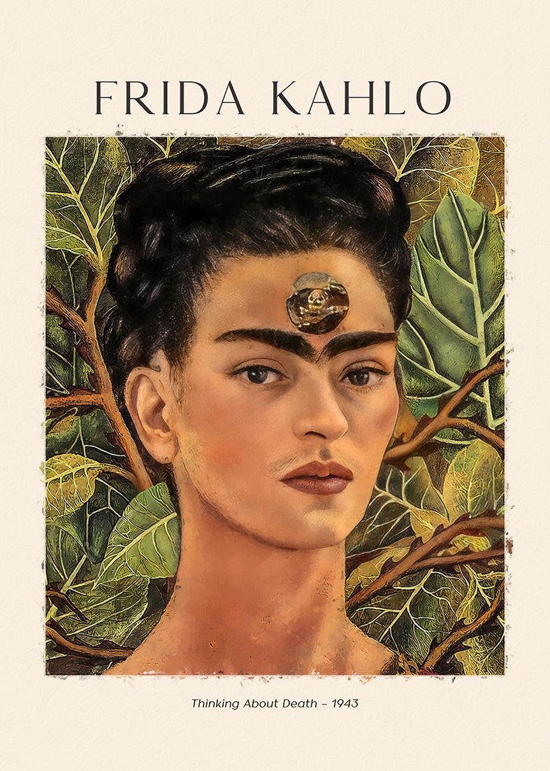 Poster - Frida Kahlo Tänker på Död