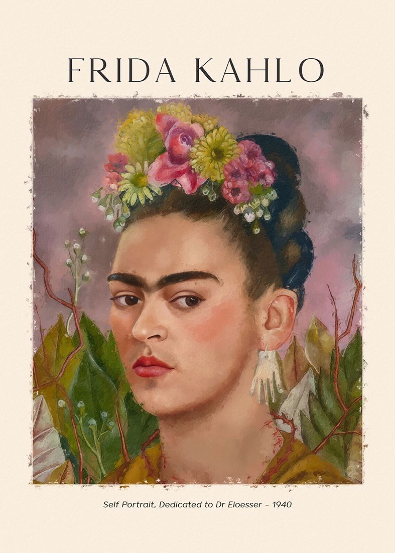 Poster - Frida Kahlo Självporträtt