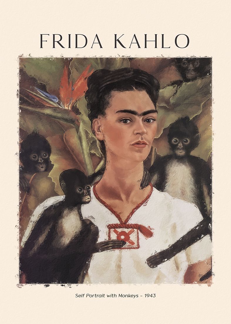 Poster - Frida Kahlo Självporträtt