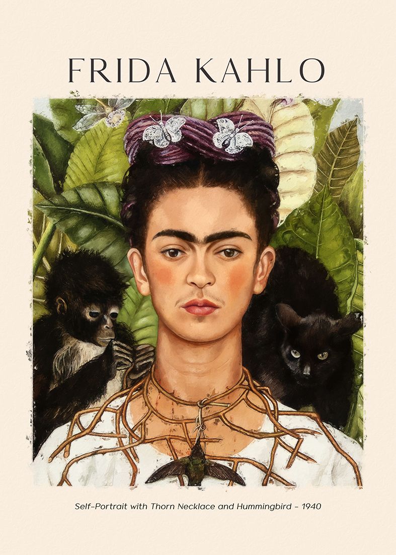 Poster - Frida Kahlo Självporträtt