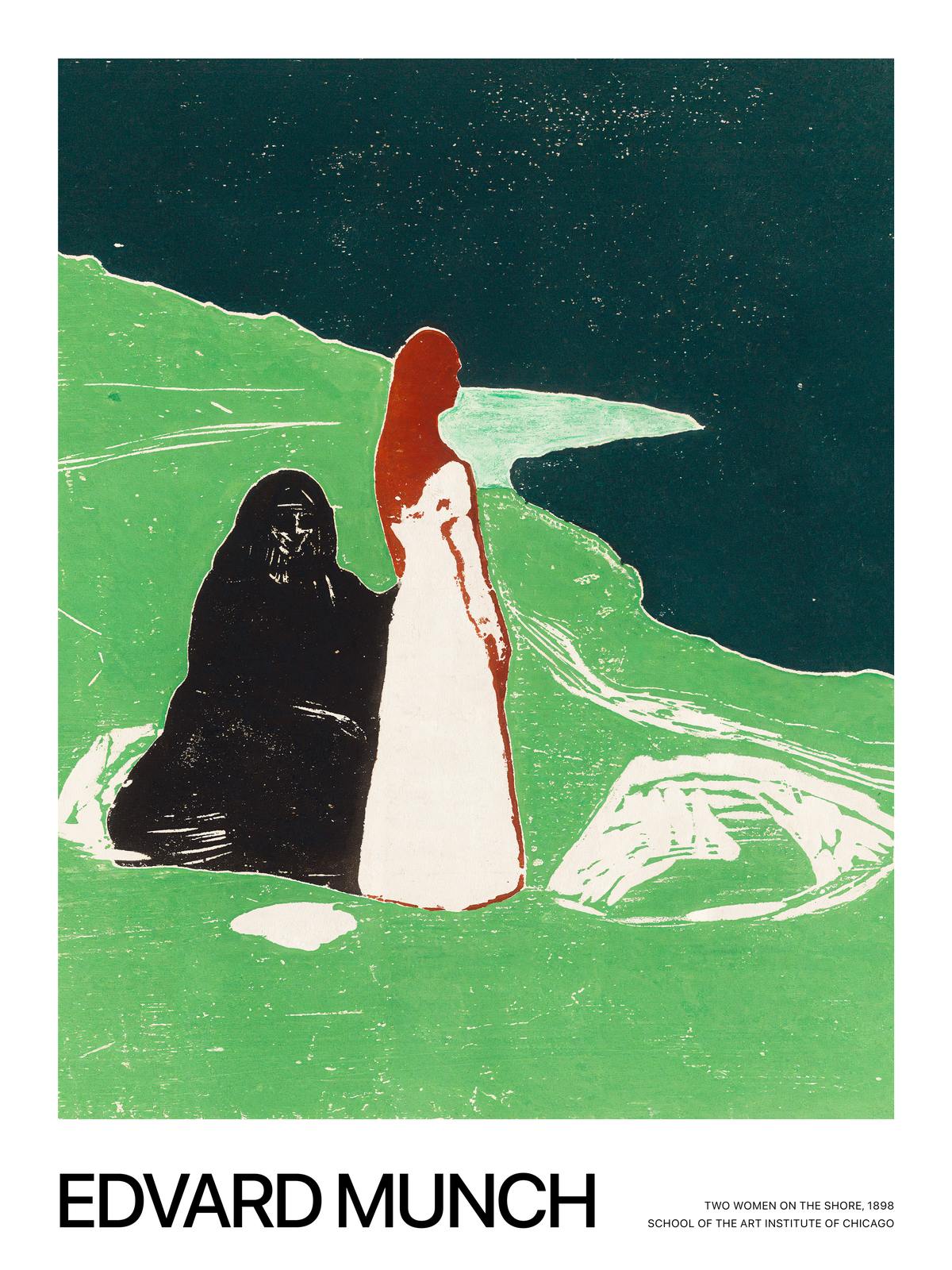 Poster - Två kvinnor på stranden