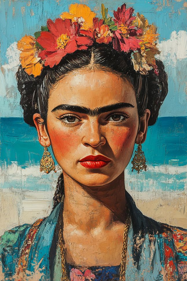 Affisch - Frida Kahlo Porträtt