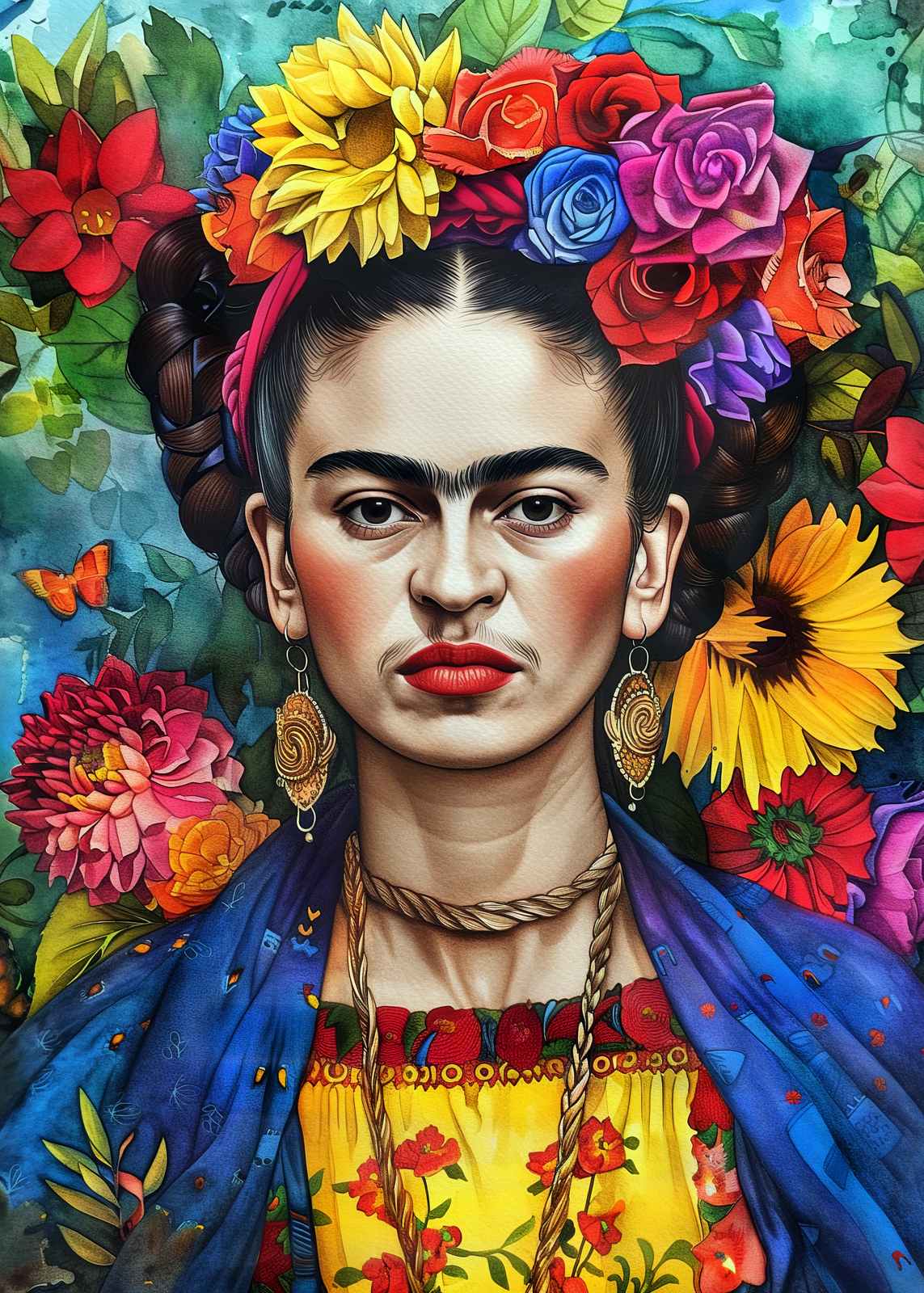 Affisch - Frida Kahlo Porträtt