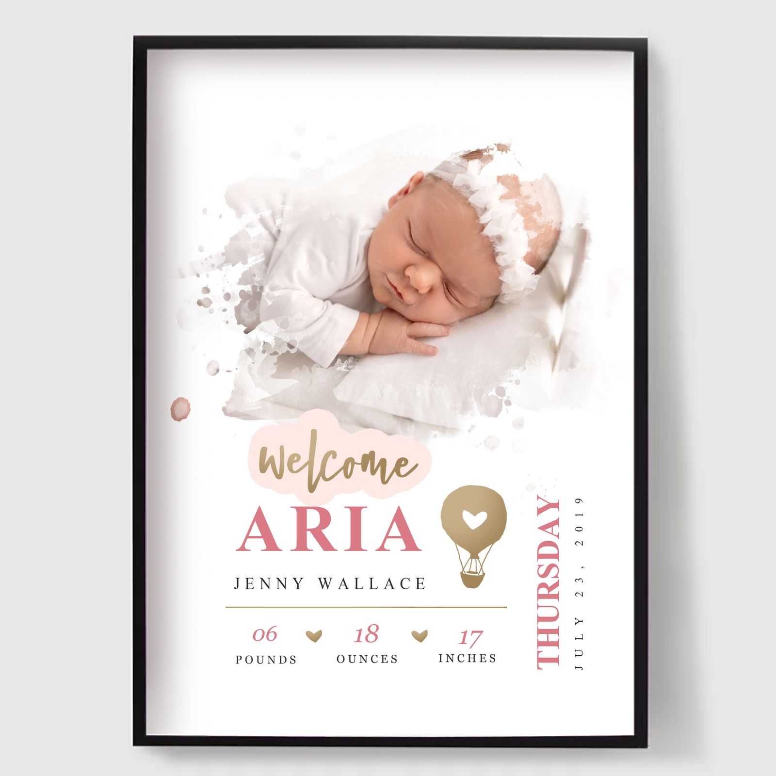 Personlig Poster - Välkommen Lilla En - Födelseposter