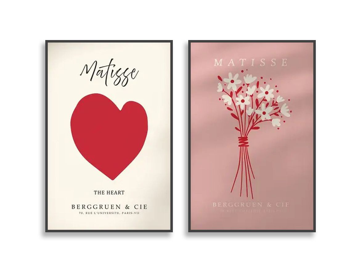Poster - Matisse Hjärtat och Blommor / Set om 2