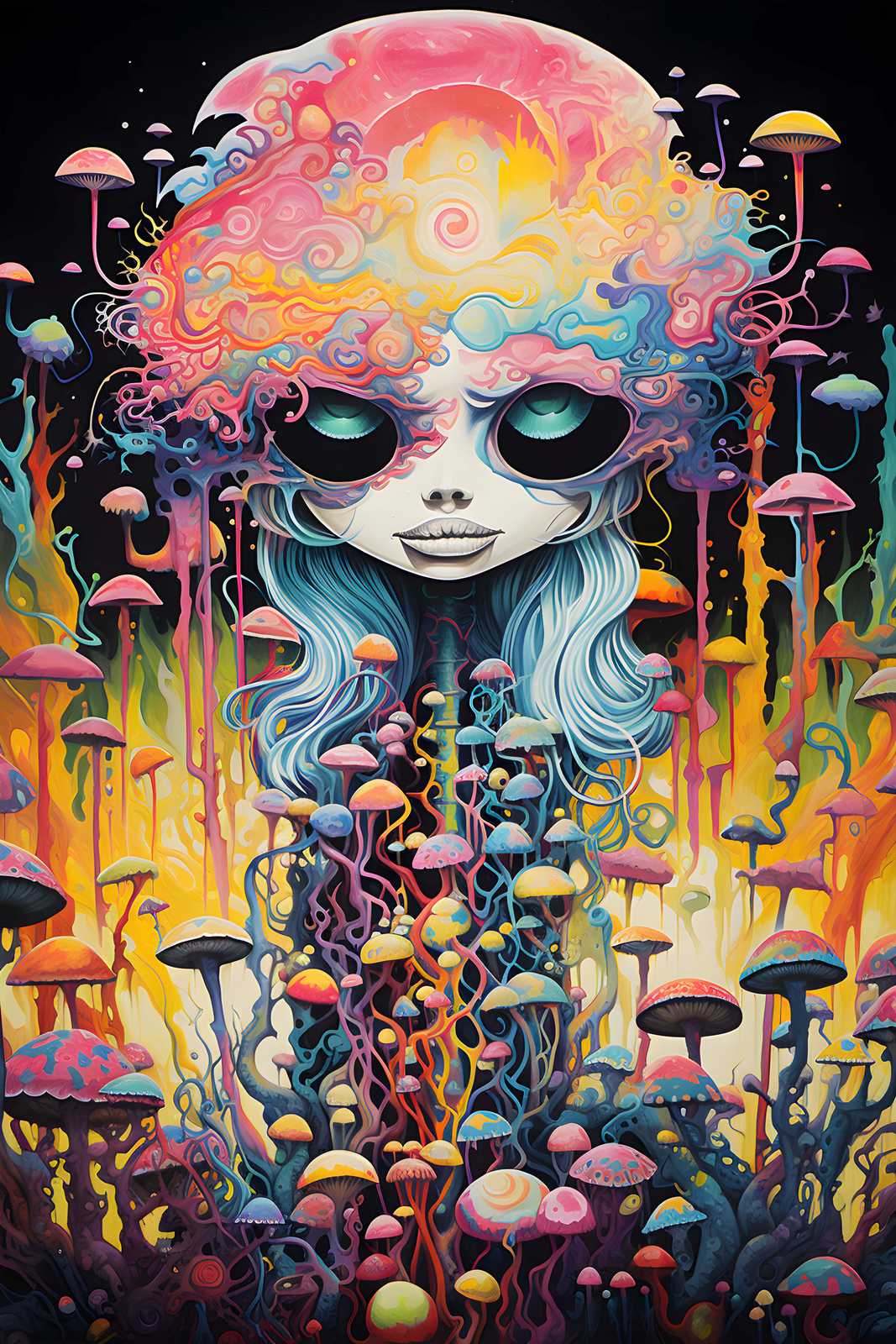 Poster - Surreal Mushroom Girl