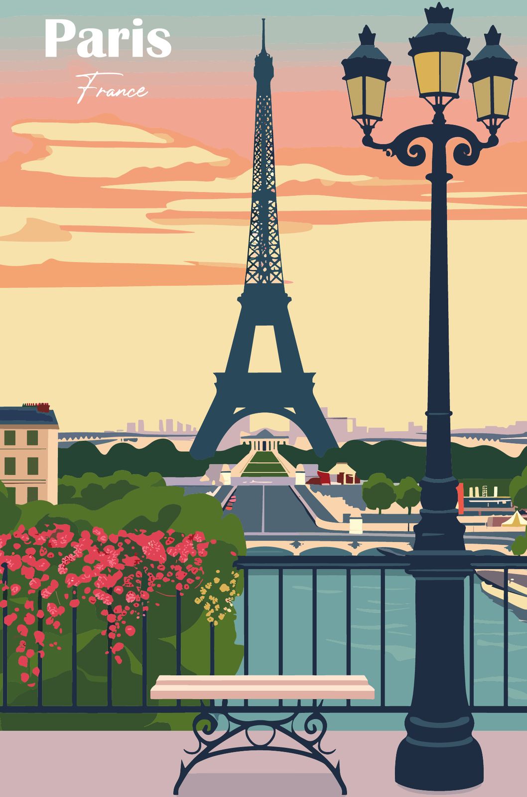 Poster - Utsikt över Paris Frankrike