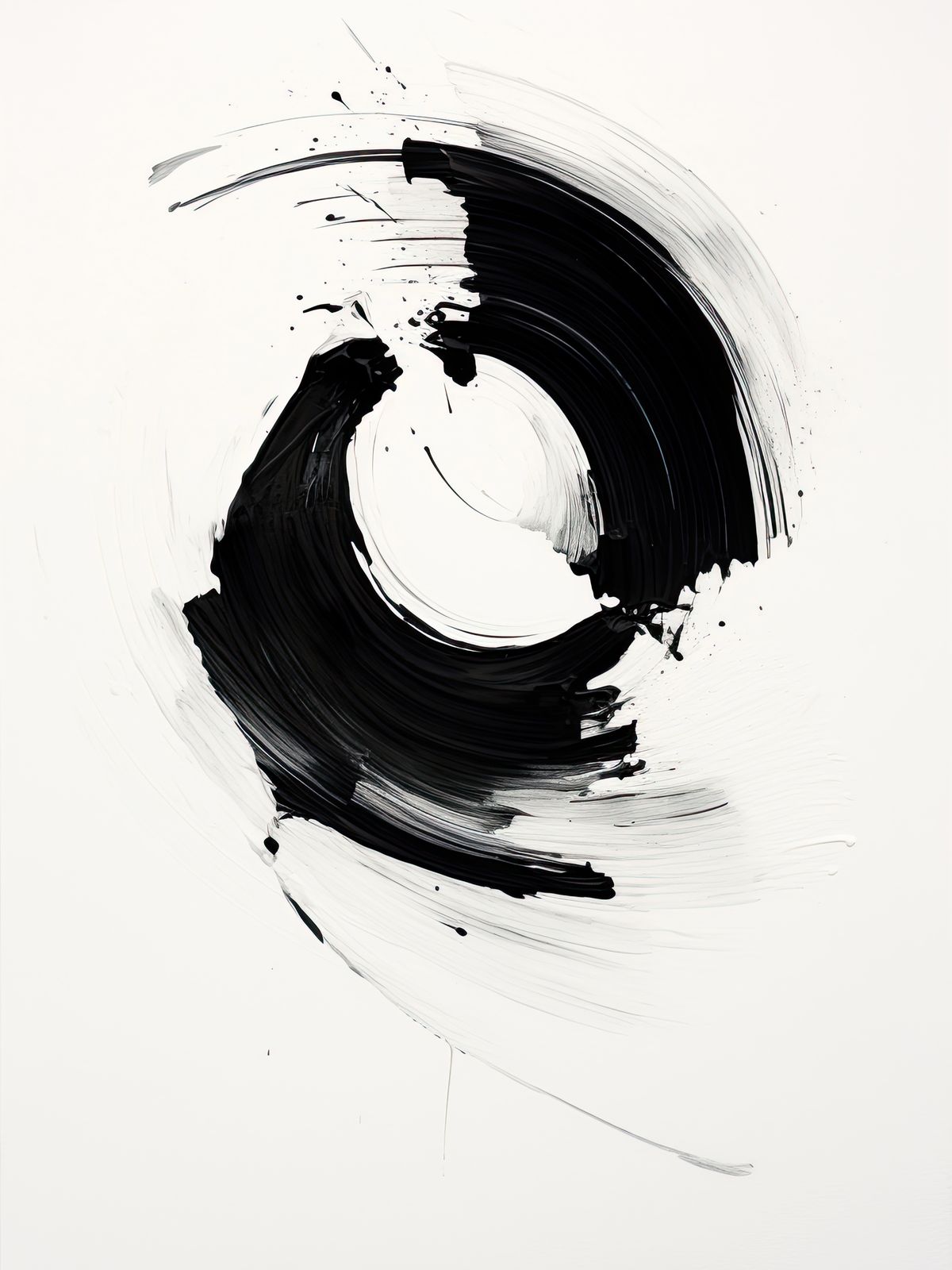 Poster - Abstrakt Svart Cirkel
