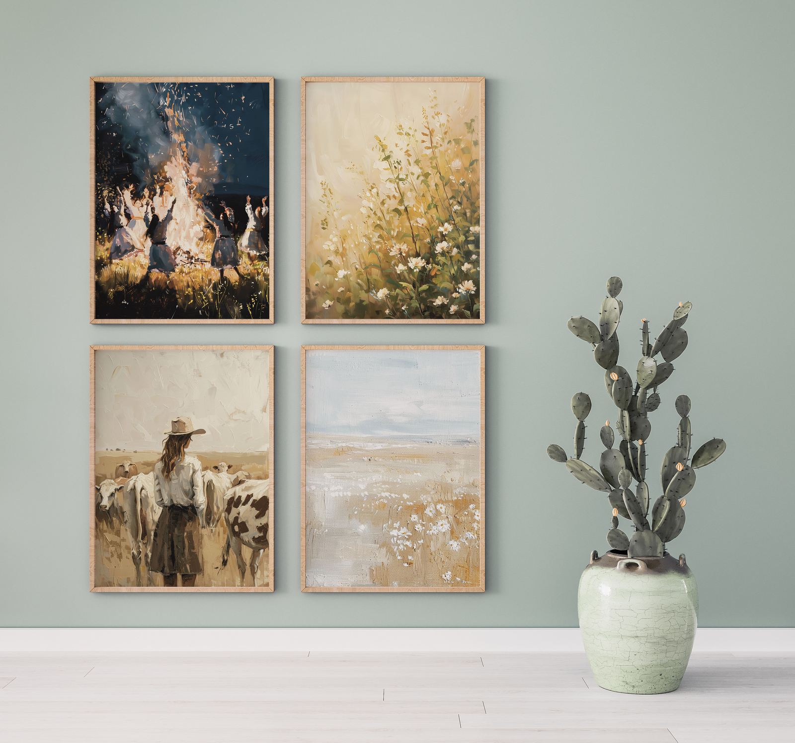 Affisch - Natur och Mänsklighet / Set av 4