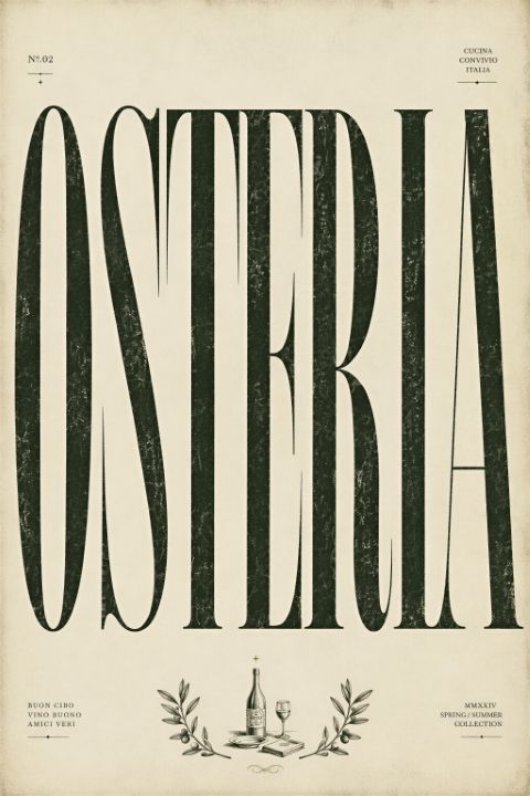 Poster - Osteria - Vintage stil