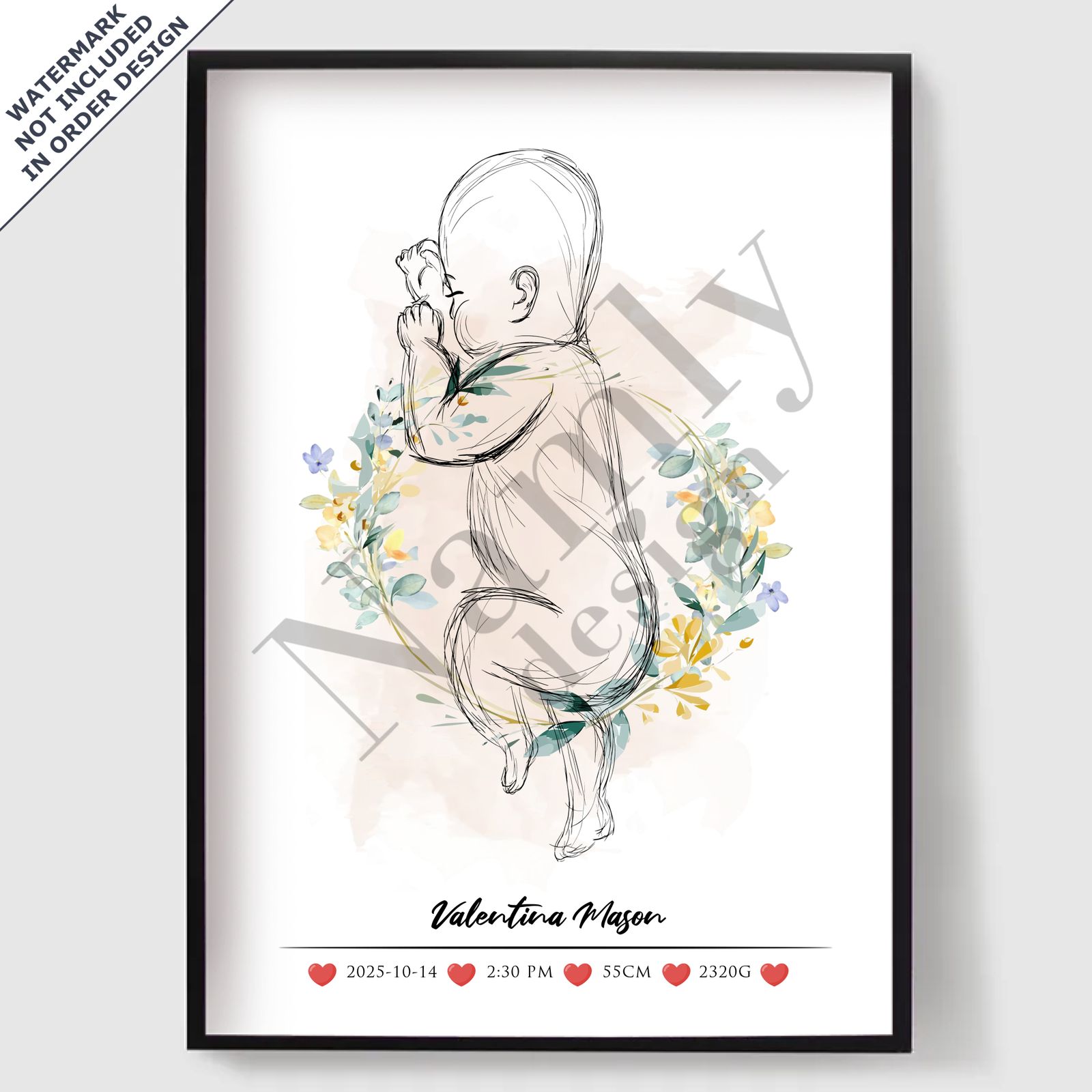 Personlig Poster - Anpassad Baby Födelseposter